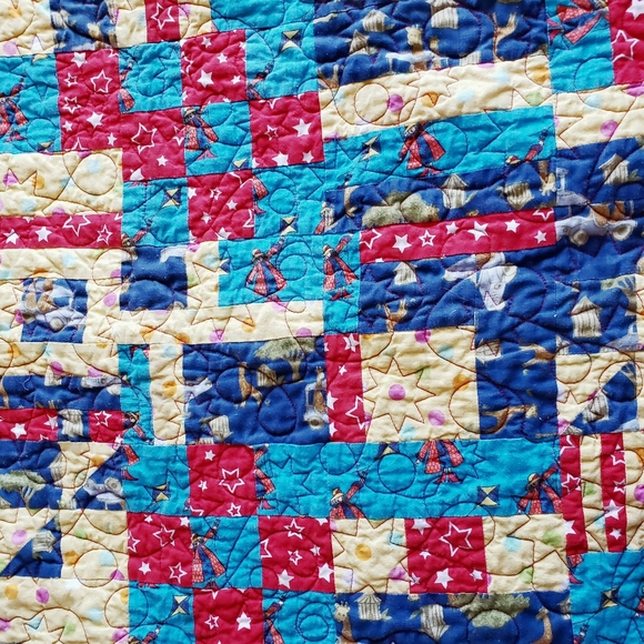 Child's Colorful Lap Quilt or Bed Coverlet Handmade - Picture 2 of 10